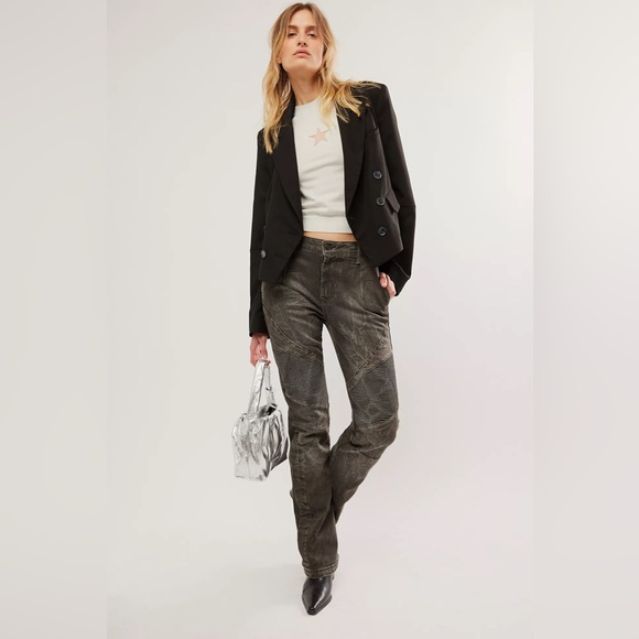 Free People We The Free Vector Moto Flare Jeans - Picture 2 of 7